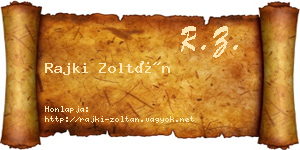 Rajki Zoltán névjegykártya